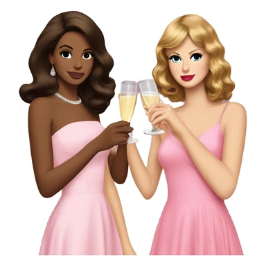 Lana del Rey & Taylor Swift drinking champagne pink dress sticker