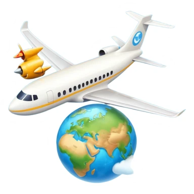 emoji de viaje, algo como un avion dandole la vuelta al mundo sticker