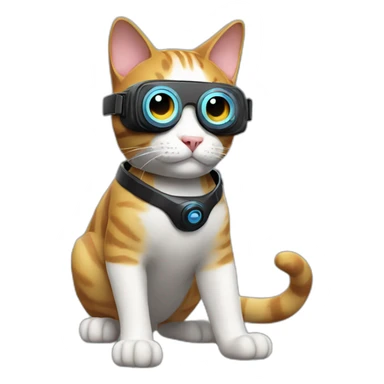 cat in vr headset full body sticker