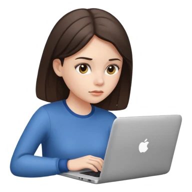 white brunette girl using laptop sticker