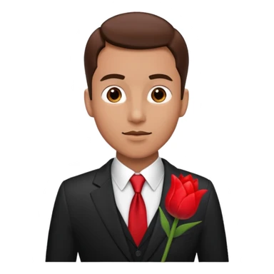 man with tulip in his suit pocket sticker