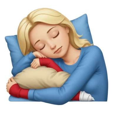 blonde woman sleeping on back with arms crossed sticker