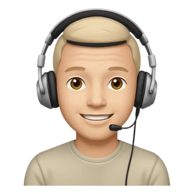 Happy man with headphones sticker