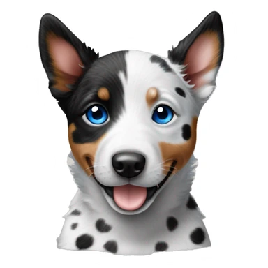 Black and white spotted Australian cattle dog blue eyes puppy  sticker
