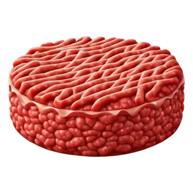 raw ground meat object icon, fresh minced beef, 3D cartoon, mobile game icon style, clean background, soft shadow, no text, no watermark sticker