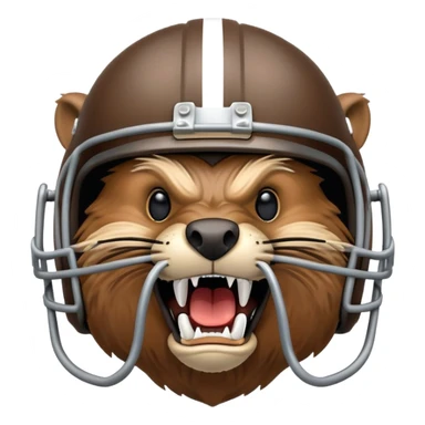 snarling beaver with a football helmet sticker