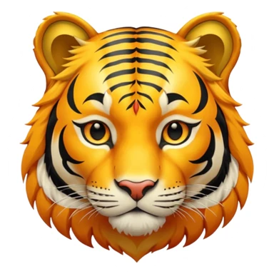 Gold tiger holding a sun ☀️🐯 sticker