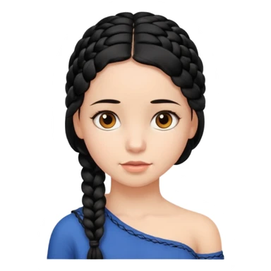 Girl with black braid  on one shoulder  sticker