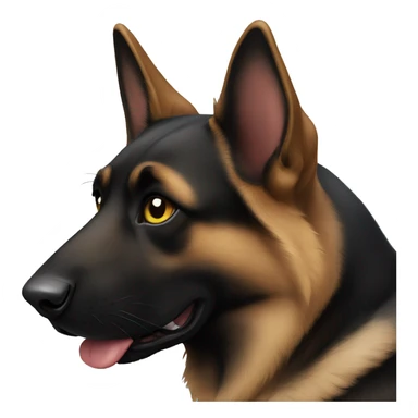 black cat german shepherd sticker