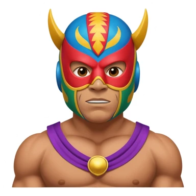 Mexican wrestler portrait, head and shoulders only, colorful luchador mask, muscular collar, confident expression, 3D cartoon, mobile game icon style, clean background, no text, no watermark
 sticker