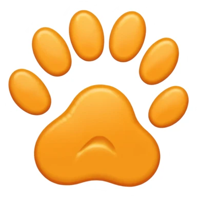 a very light pale pastel yellow-orange pawprint sticker