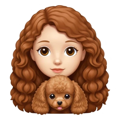 Long hair gir and apricot toy poodle sticker