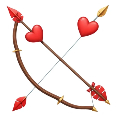 red bow and arrow with hearts sticker