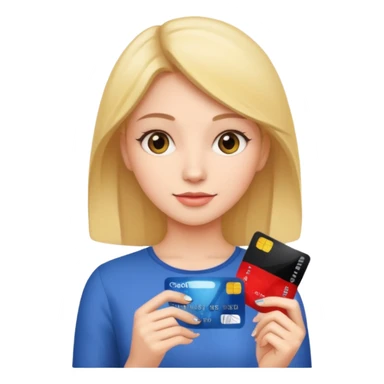 Young lady with credit card in hand sticker
