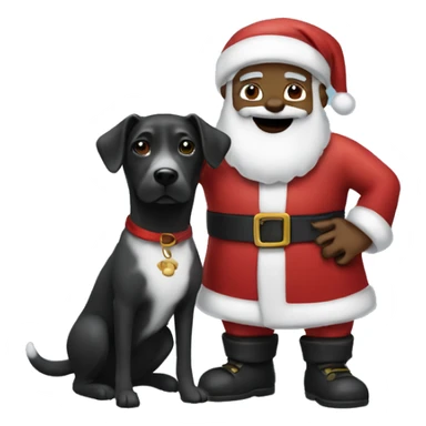 Black Santa and a dog sticker
