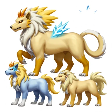 Entei-Raikou-Solgaleo-Soleon-Celestia-Electrike-Manectric-fusion-creature (full body) sticker