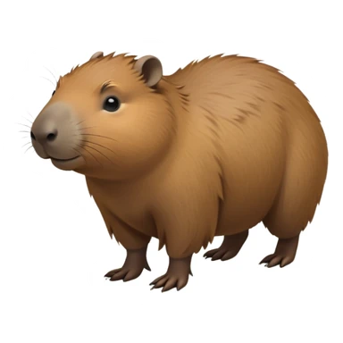 cinematic-capybara-realistic-full-body-on-all-fours-emoji,-plump-and-relaxed-body-soaking-in-the-warm-sun,-short-brown-fur-slightly-ruffled,-head-tilted-dramatically,-calm-expressive-eyes-exuding-serene-wisdom,-simplified-yet-realistic staring at the camera ina. comical way sticker
