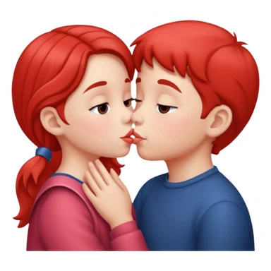Des enfants qui se font un bisou sur la bouche sticker