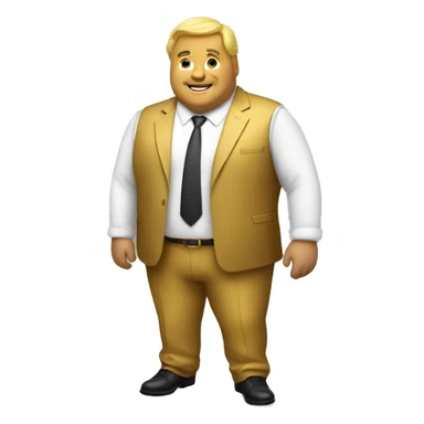 golden fat man in suite  sticker