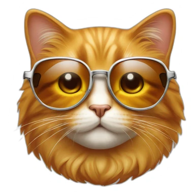 Un chat riche roux qui tient de l'argent avec des lunettes de soleil sticker