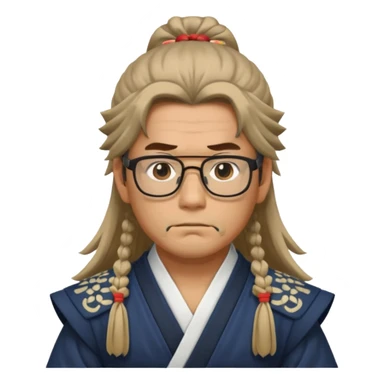 Long Haired Samurai with Glasses, Samurai with long hair tied back and glasses


 sticker