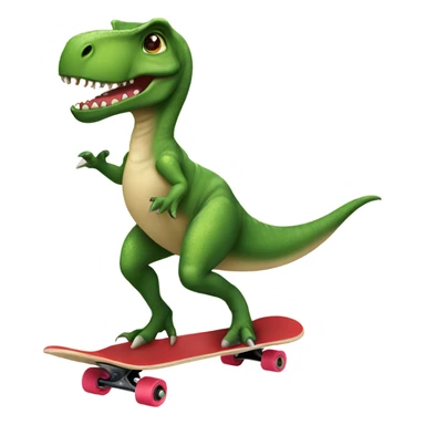 Dinosaur wearing tutu on skateboard ￼ sticker