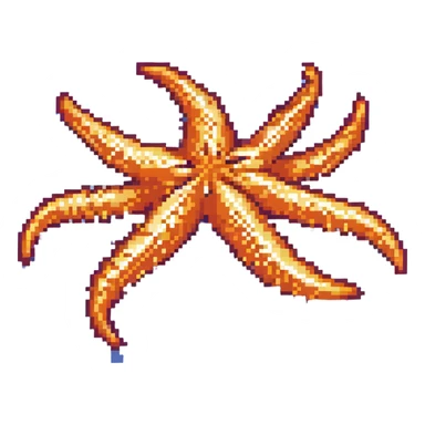 Orange sea star with five arms sticker
