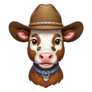 Cow wearing cowboy hat sticker