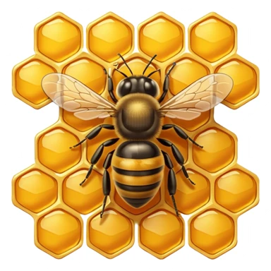 honeycomb with a bee sticker