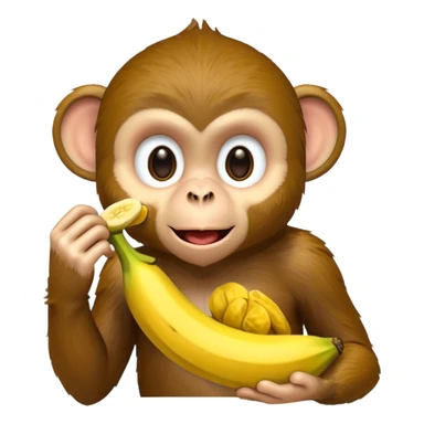 monkey eating banana sticker