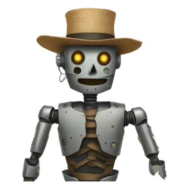 robot scarecrow sticker