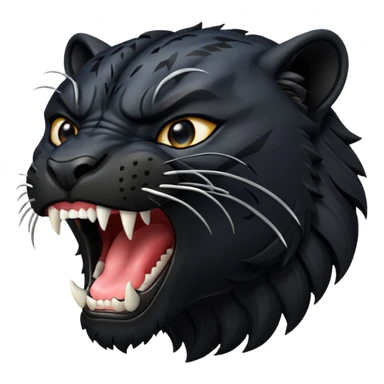black panther baring teeth roaring sticker