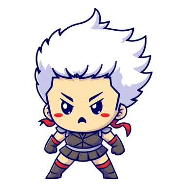 magical heroine chibi emote angry with steam puffs sticker