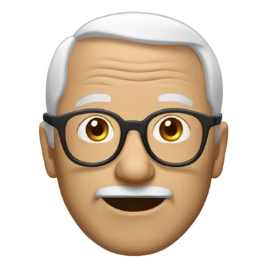 Old man glasses balding less white hair sticker