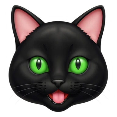 A black cat with its tongue out sticker