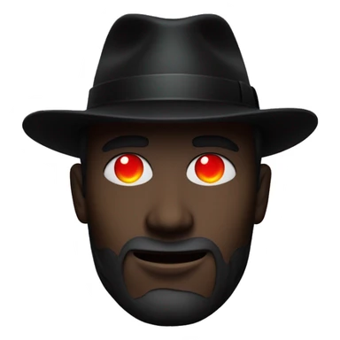 pitch black figure with glowing red eyes wearing a black fedora sticker