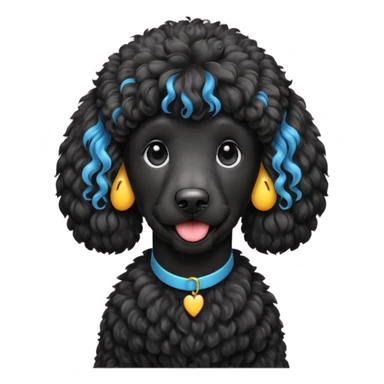 Black standard poodle with mullet emoji  sticker
