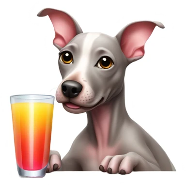 American Hairless Terrier drinking juice  sticker