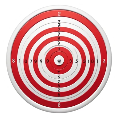 bullseye target with red and white concentric circles sticker