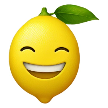 Lemon with smiley face sticker