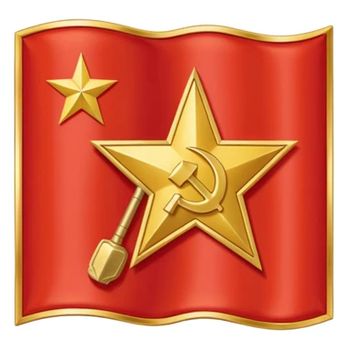 Soviet Union flag with red background, gold hammer and sickle, gold-bordered red star in the upper canton, no text sticker