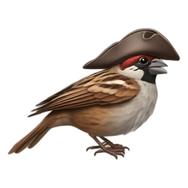 sparrow with cpt jack sparrow's hat sticker