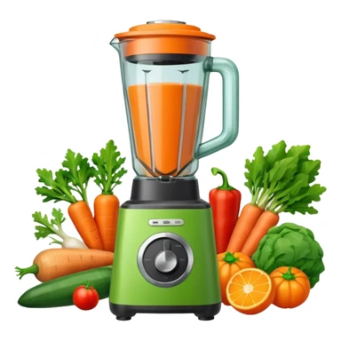 a blender with vegetables sticker