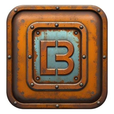 Create an ultra-realistic metal icon that reads 'DUBS' based on the Rust video game. sticker