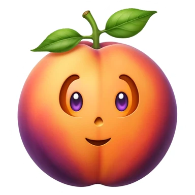 Holeon peach and an eggplant sticker