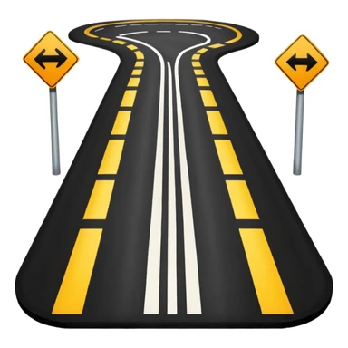 A ROAD WHERE YOU CAN TURN LEFT OR RIGHT sticker