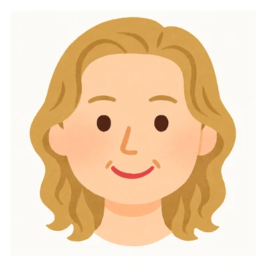 Remove the neck so only the head remains, keep the Irasutoya style with soft colors, round features, and a friendly expression. Maintain the style's characteristic simplicity and warmth. sticker