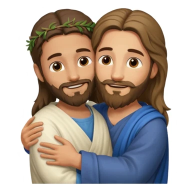 Niño abrazando a Jesús de Nazareth sticker