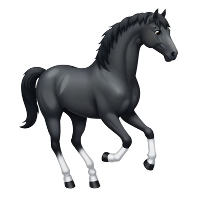 A black horse with white socks sticker