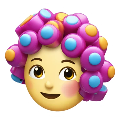 a plastic colorful Velcro Curlers sticker